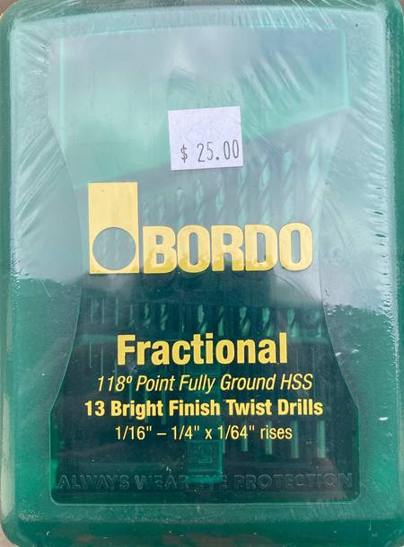 Bordo fractional drill set ,1/16"-1/4"