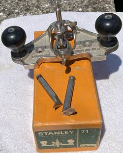 stanley no.71 hand router , complete in original box